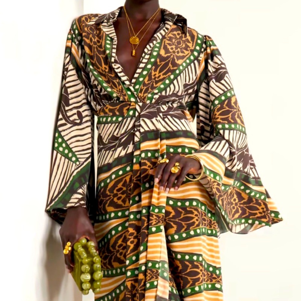 Johanna Ortiz Timbuktu wrap-effect silk-georgette midi dress